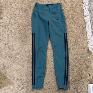 adidas High-Waist Leggings with Black Stripes